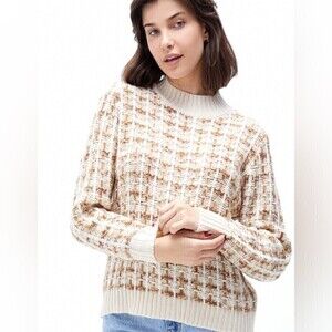 New MinkPink Womens Gorgan High Neck
Sweater tan cocoa - Plaid Size
Medium